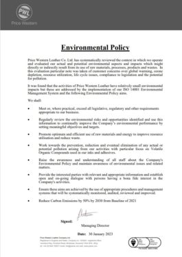 Updated Environmental Policy Online
